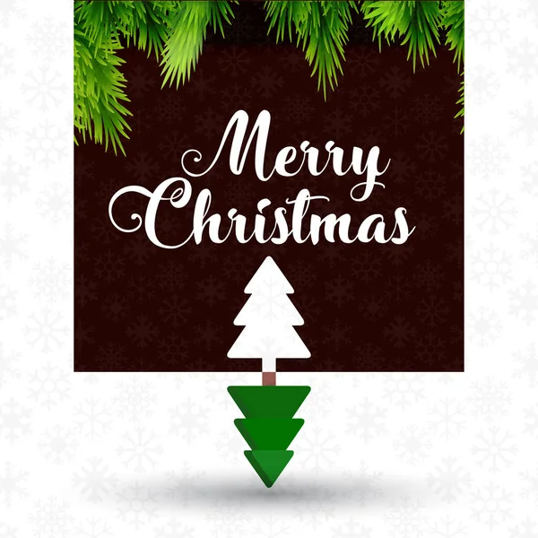 Stilvolle Weihnachtsgrußkarte Mit Kiefern Und Bäumen Vektor Illustration — Stockvektor
