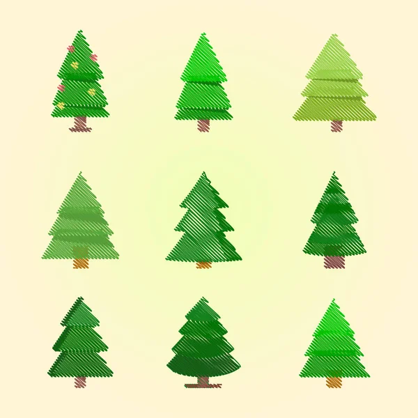 松の木がスタイリッシュなクリスマスのパターン — ストックベクタ