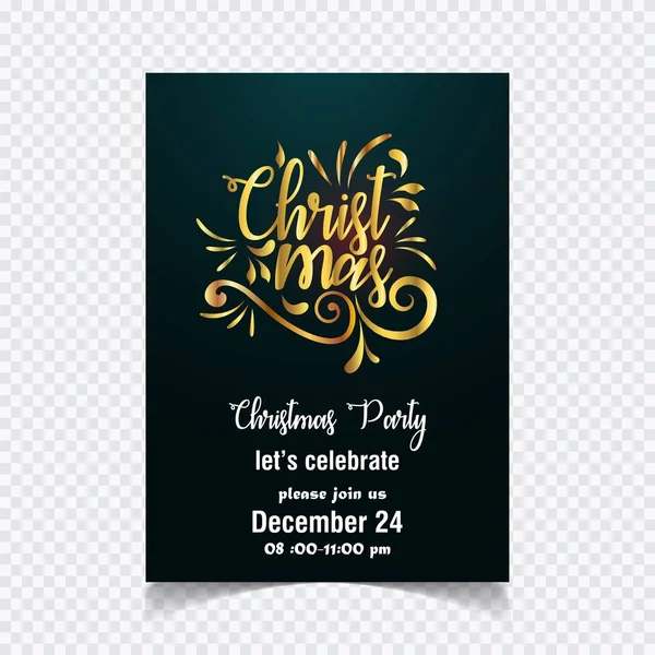 şık Noel partisi davetiye, vektör, illüstrasyon