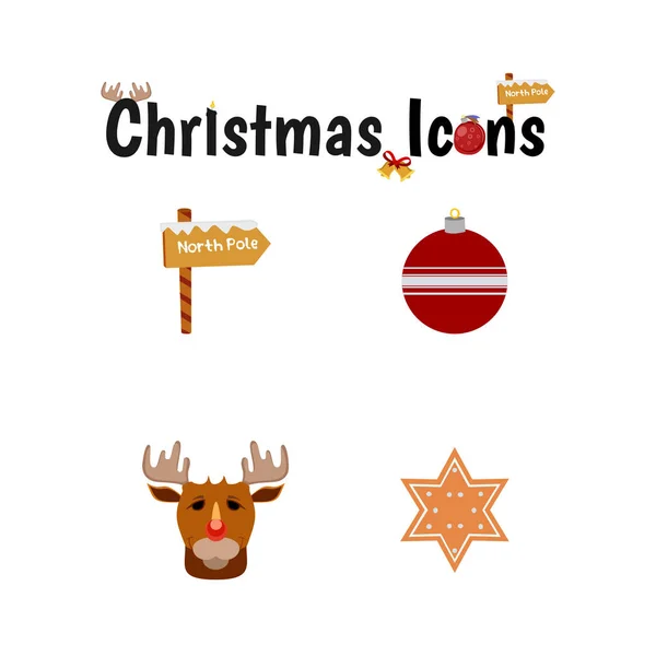 Weihnachtsmix Icon Set Vektor Illustration — Stockvektor
