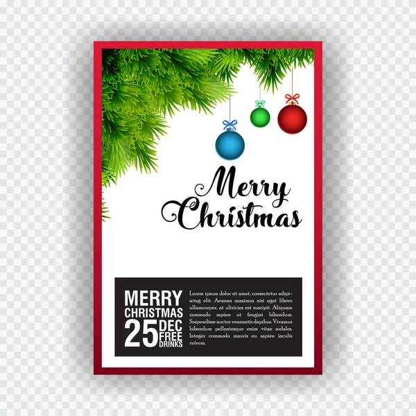 Feliz Natal Festa modelo de design de cartaz. Vector illustratio — Vetor de Stock