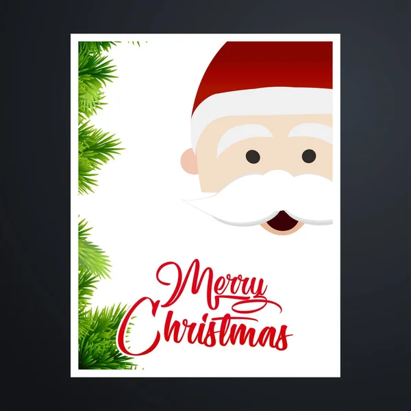 Elegant Jul Gratulationskort Med Santa Clause Vektor Illustration — Stock vektor