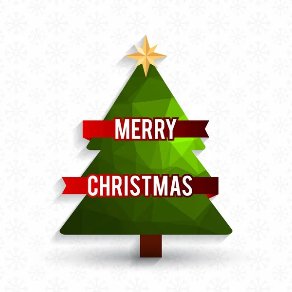 Stylish Christmas Greeting Card Pine Tree — Stock Vector