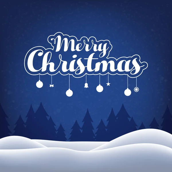 karlı arka plan ile şık Noel tebrik kartı 