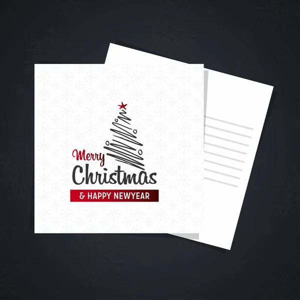 Tarjeta Invitación Navidad Vector Ilustración — Vector de stock