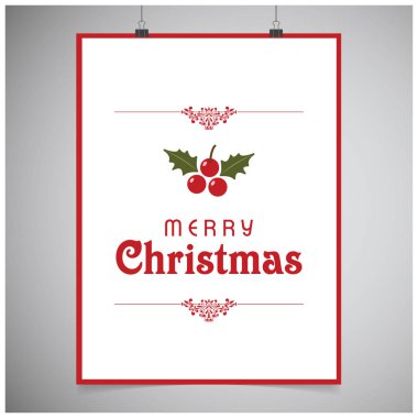 şık Noel tebrik kartı, vektör, illüstrasyon