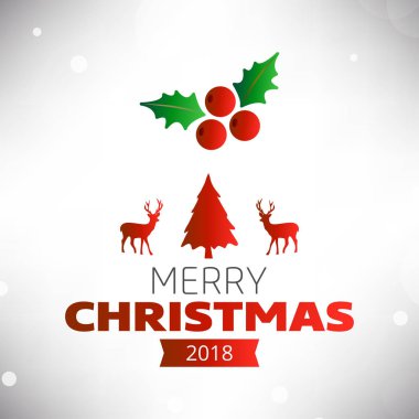 şık Noel tebrik kartı, vektör, illüstrasyon