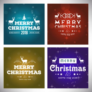 Noel tebrik kaligrafi yazı seti, vektör, illüstrasyon 