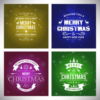 şık Noel tebrik kartı, vektör, illüstrasyon