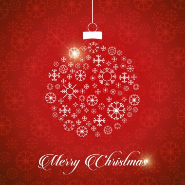 kar tanesi topu, vektör, illüstrasyon ile şık Noel tebrik kartı