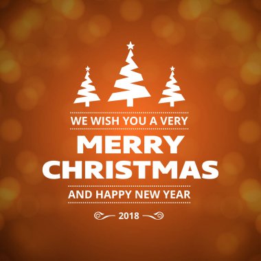 ağaçlar, vektör, illüstrasyon ile şık Noel tebrik kartı