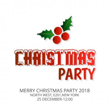 Ökse otu, vektör, illüstrasyon ile şık Noel tebrik kartı