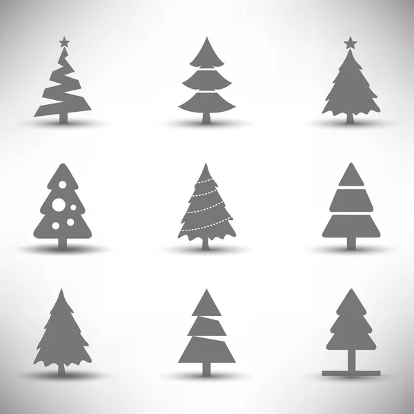 Set Von Weihnachtsbaum Symbolen Vektor Illustration — Stockvektor