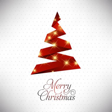 ağaç, vektör, illüstrasyon ile şık Noel tebrik kartı