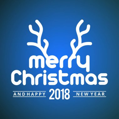 geyik boynuzları, vektör, illüstrasyon ile şık Noel kartı 