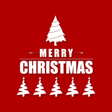 ağaçlar, vektör, illüstrasyon ile şık Noel kartı 