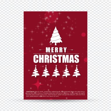 ağaçlar, vektör, illüstrasyon ile şık Noel kartı 