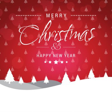 şık Noel kartı ile kış manzarası, vektör, illüstrasyon 