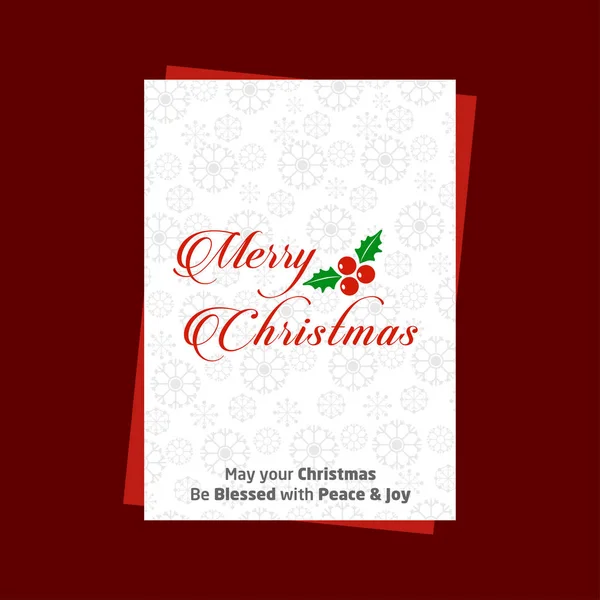 Élégante Carte Vœux Noël Avec Gui Vecteur Illustration — Image vectorielle