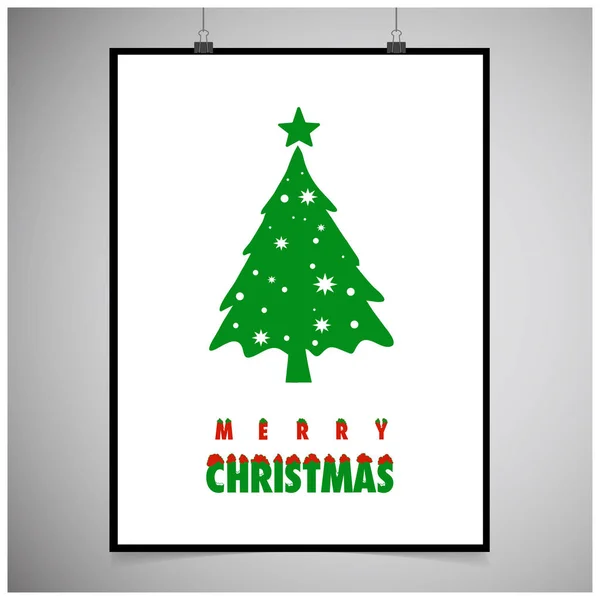 Стильна Різдвяна Листівка Деревом Вектор Ілюстрація — стоковий вектор