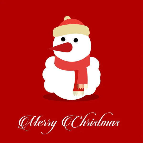 Κομψό Χριστούγεννα Ευχετήρια Κάρτα Χιονάνθρωπο Διάνυσμα Εικονογράφηση — Διανυσματικό Αρχείο