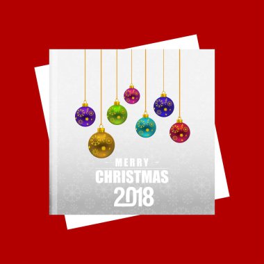 şık Noel kartı ile toplar, vektör, illüstrasyon 