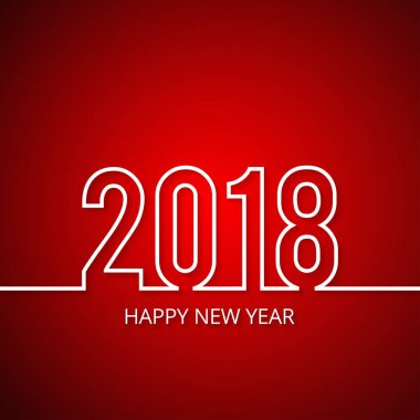2018 yeni yıl şık tipografi afiş, vektör, illüstrasyon