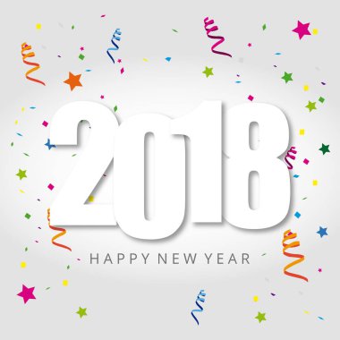 2018 yeni yıl şık tipografi afiş, vektör, illüstrasyon