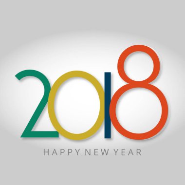 2018 yeni yıl şık tipografi afiş, vektör, illüstrasyon