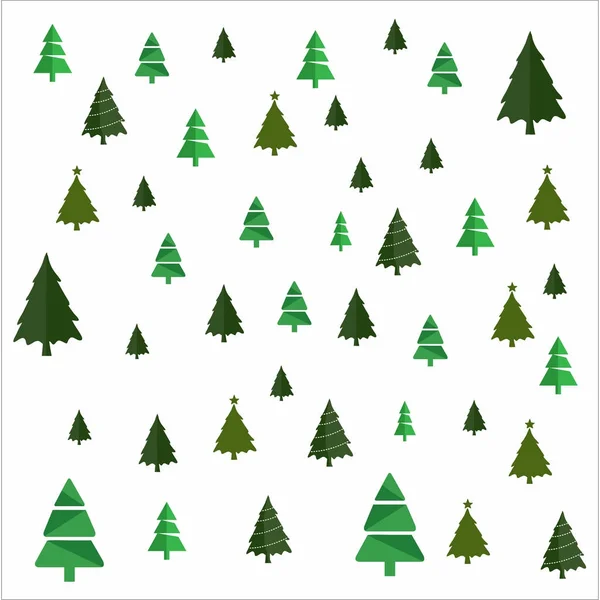 Conjunto Árboles Navidad Con Estilo Vector Ilustración — Vector de stock