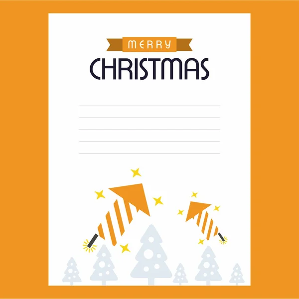 Stylische Weihnachtseinladungskarte Mit Raketen Vektor Illustration — Stockvektor