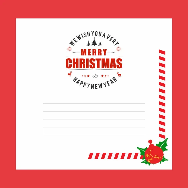 Stylish Christmas Invitation Card Vector Illustration — Stock Vector