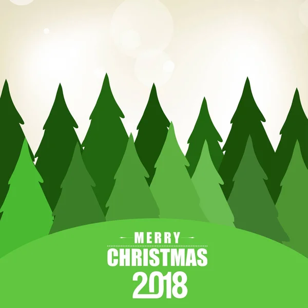 Élégante Carte Noël Avec Arbres Vecteur Illustration — Image vectorielle