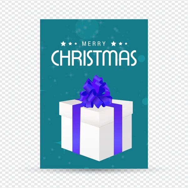 Stilvolle Weihnachtsgrußkarte Mit Geschenkbox Vektor Illustration — Stockvektor