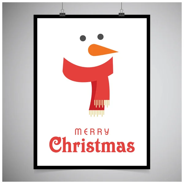 stylish Christmas greeting card with snowman, vector, illustration