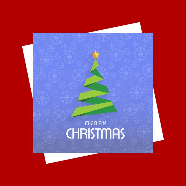 Stylish Christmas Greeting Card Tree Vector Illustration — Stock Vector