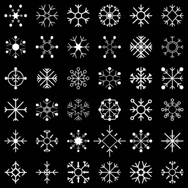 Christmas Snowflake Icons Set Vector Illustration — Stock Vector