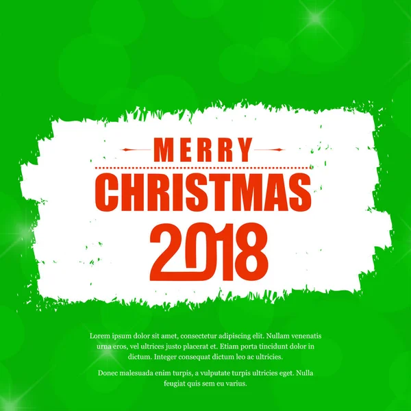 Stylish Christmas Greeting Card Green Background Vector Illustration — Stock Vector