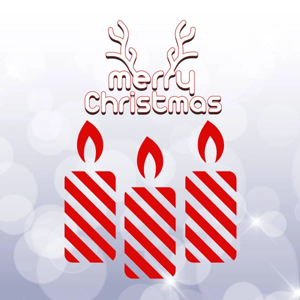 Stylish Christmas Greeting Card Candles Vector Illustration — Stock Vector