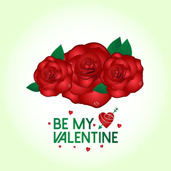 Bannière Minimaliste Saint Valentin Avec Des Roses — Image vectorielle