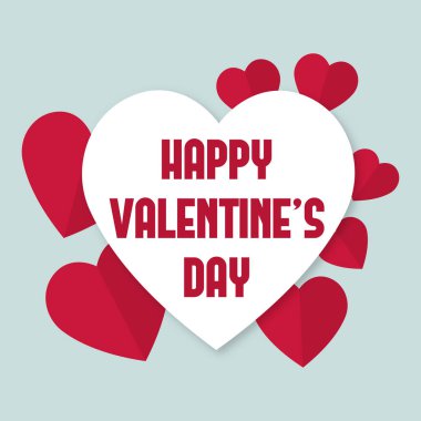 Sevgililer günün kutlu olsun kırmızı mavi kalpler olan tipografik