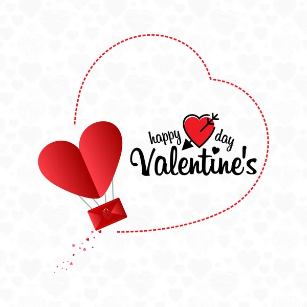 Bonne Carte Saint Valentin Avec Fond Blanc — Image vectorielle