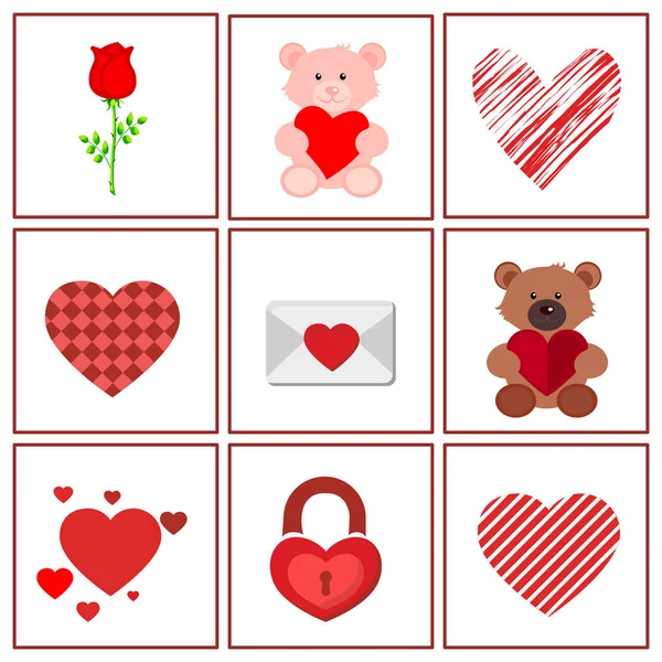 Valentine\'s day set of symbol icons