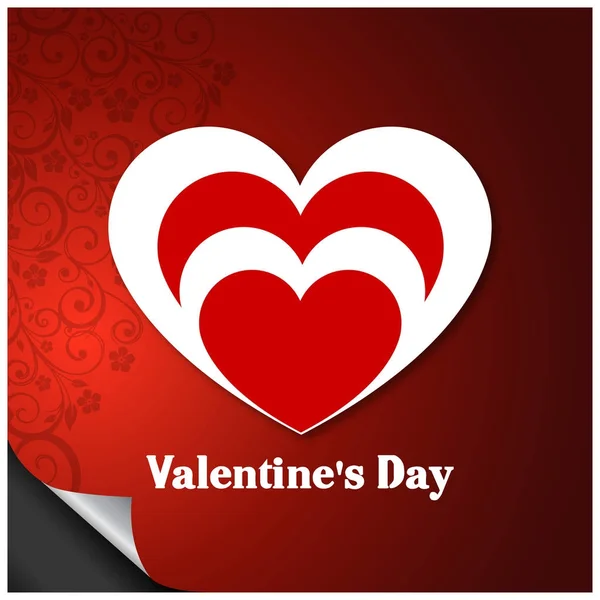Valentinstag Grußkarte Mit Rotem Muster Hintergrund Vektor — Stockvektor
