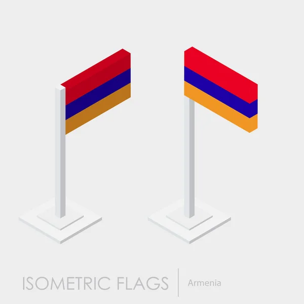 Armenia Flag Isometrischer Stil Stil Verschiedene Ansichten — Stockvektor