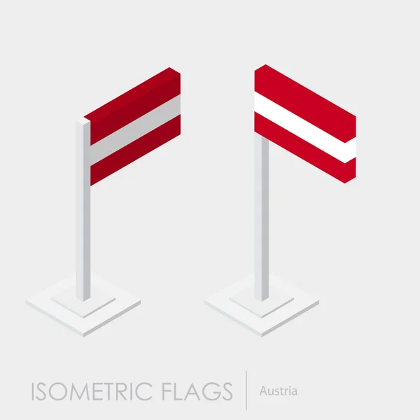 Autriche Drapeau Style Isométrique Style Différentes Vues — Image vectorielle