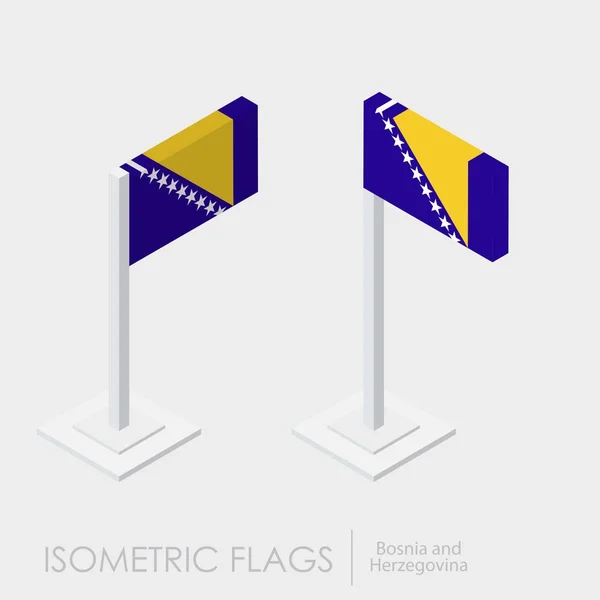 Drapeau Bosnie Herzégovine Style Isométrique Style Différentes Vues — Image vectorielle