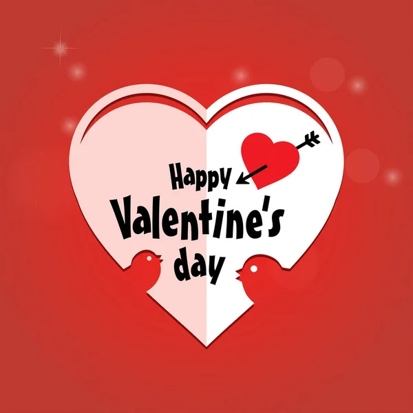 Feliz Día San Valentín Tipográfico Fondo Rojo — Vector de stock