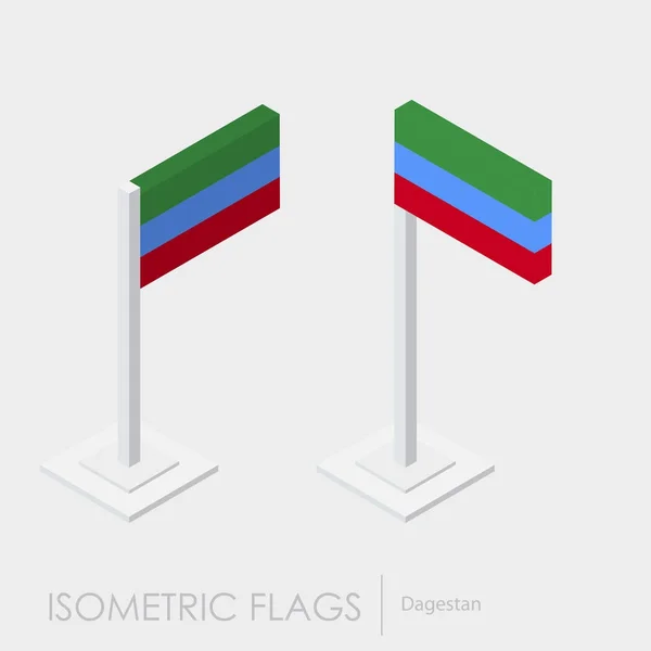 Daghestan Drapeau Style Isométrique Style Différentes Vues — Image vectorielle