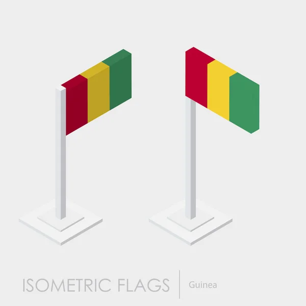 Прапор Гвінеї Ізометричної Стиль Стиль Різними Видами — стоковий вектор